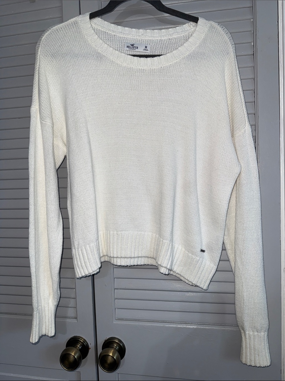 Hollister Cream Crewneck Knit Sweater